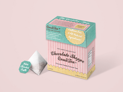 Box of Chocolates Flavored Tea Packaging branding design food packaging graphic design package design packaging packaging design product design retro student work tea tea box