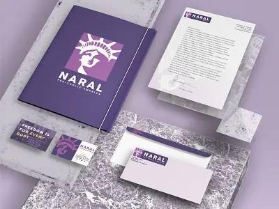 NARAL Nonprofit Stationery Set business business card business card design corporate design envelope folder graphic design letterhead nonprofit prepress stationery stationery design stationery set student work