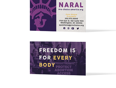 NARAL Nonprofit Business Card Design branding business card corporate customized design graphic design nonprofit professional stationery stationery design stationery set student work