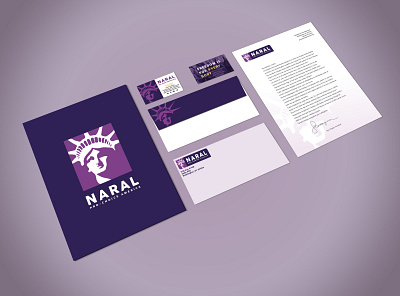 NARAL Nonprofit Stationery Set Design branding business business card business card design corporate design envelope envelope design folder folder design graphic design letterhead letterhead design nonprofit professional stationery stationery design stationery set student work