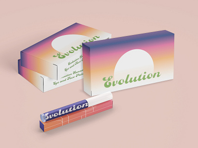 Evolution Brand Palette and Lip Gloss Packaging box design box packaging branding cosmetic cosmetic packaging design graphic design lip gloss makeup makeup line makeup packaging packaging packaging design palette skincare skincare packaging student work subscription box