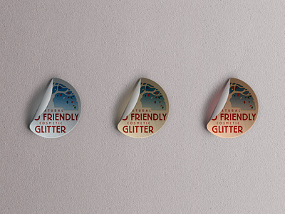 Eco-Friendly Glitter Foil Sticker Label Design