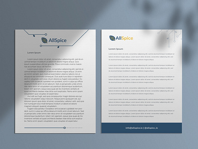 Allspice Tech Letterhead Designs branding business corporate identity design graphic design letterhead stationery