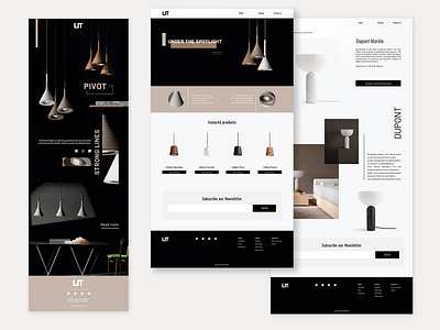 LIT design lamps light web design website