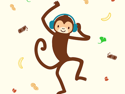 Funky Monkey brand identity branding character design design graphic design illustration vector