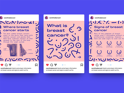 Breast Cancer Awareness Month branding breast cancer design duotone feminist graphic design illustration instagram instagram post