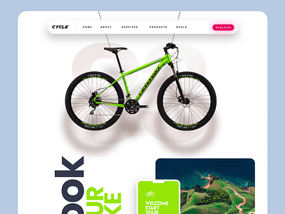 Book A Bike-Landing Page bike ride book landing page design protopie prototype template uiux website