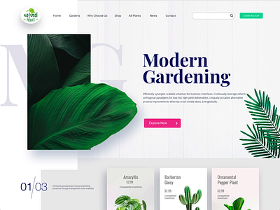 Online Gardening Web Template business design gardening gardens prototype theme ui ux webdesign