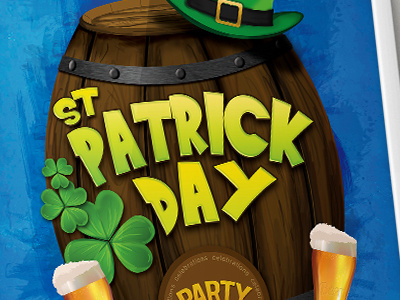 St Patrick Day Poster Large View barrel beer day green holiday irish lucky party patrick poster st