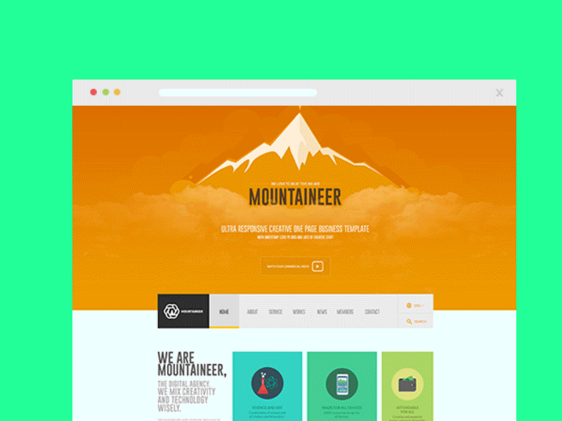 PSD Theme-Mountaineer business clean corporate modern mountain multi purpose psd theme