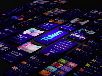 TOKEN-NFT Marketplace Mobile App branding creative crypto graphic design mobile motion graphics nft ui uikit wallet