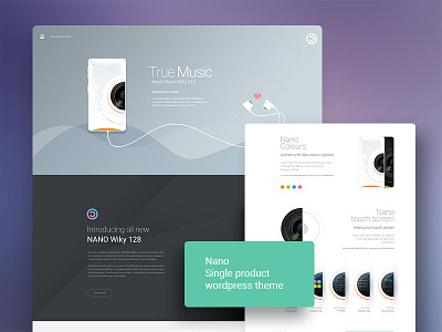 Nano Single Product WP Theme business clean creative design modern music paralax product themes website wordpress