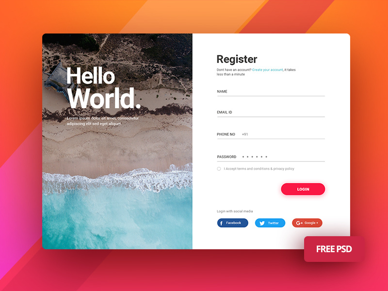 Free Login Screen UI For Mobile And Desktop by Itobuz