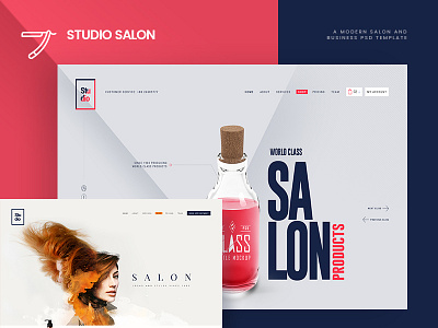 Studio Salon - A Creative Salon Website Template awesome creative modern psd sale salon shop team template ui website