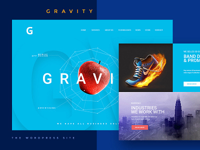 The Gravity blog business creative design html post shopping template theme ui website wordpress