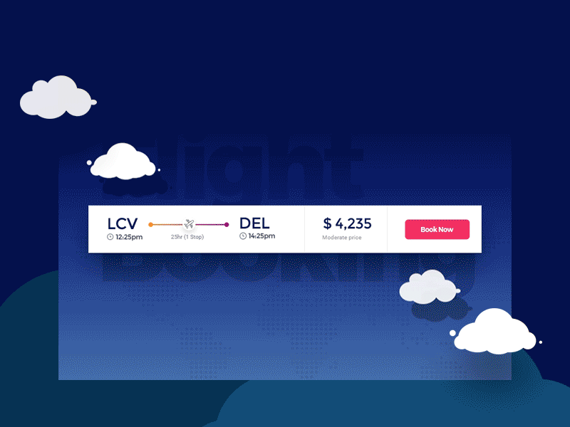 Flight Ticket Booking UI animation booking business design flight prototype ticket travel ui ux