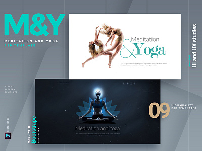 Meditation & Yoga business design healthcare kit meditation psd template theme ui website wellness yoga