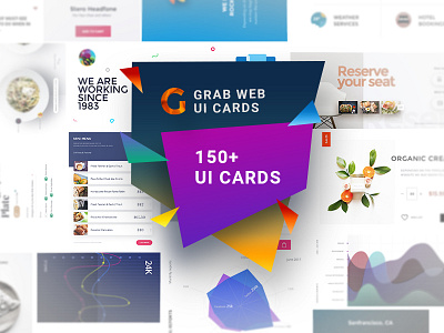 Grab Web Ui Cards business cards creative design illustration minimal template typography ui ux web website