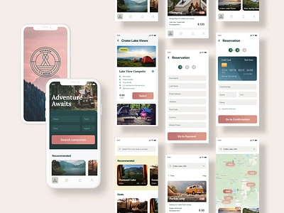 Campsite Booking iOS App app design checkout process figma mobile app mobile ui product design ui ux