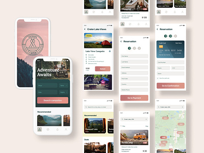 Campsite Booking iOS App app design checkout process figma mobile app mobile ui product design ui ux