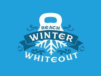 Reach Winter Whiteout blue crossfit event fitness icon logo mark snow winter