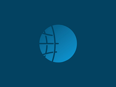 Globe blue circle earth globe icon lines shades