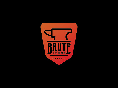 Brute Sport anvil badge bold crest gradient icon logo mma shield sport type