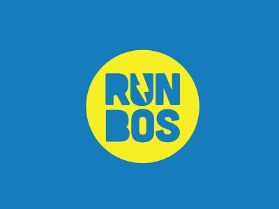 Run Boston badge blue bos boston boston marathon circle lightning bolt logo marathon run typography yellow