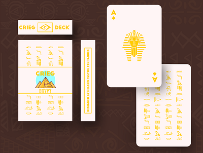 Egyptian Deck of Cards - CRIEG card deck card design clean deck design egypt hieroglyphs minimal pharaoh playingcards pyramid