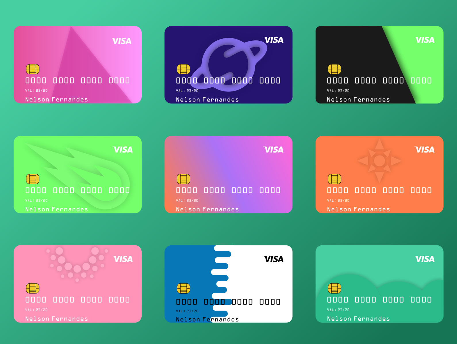 Credit Card Study(3D + Colors) by Nelson Fernandes on Dribbble