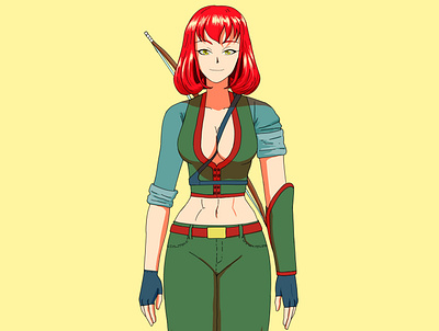 Female Archer archer bow fiverr green manga woman