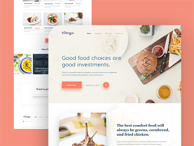 Food Landing page design branding design graphicdesign icon illustration illustrator logo ui vector web website
