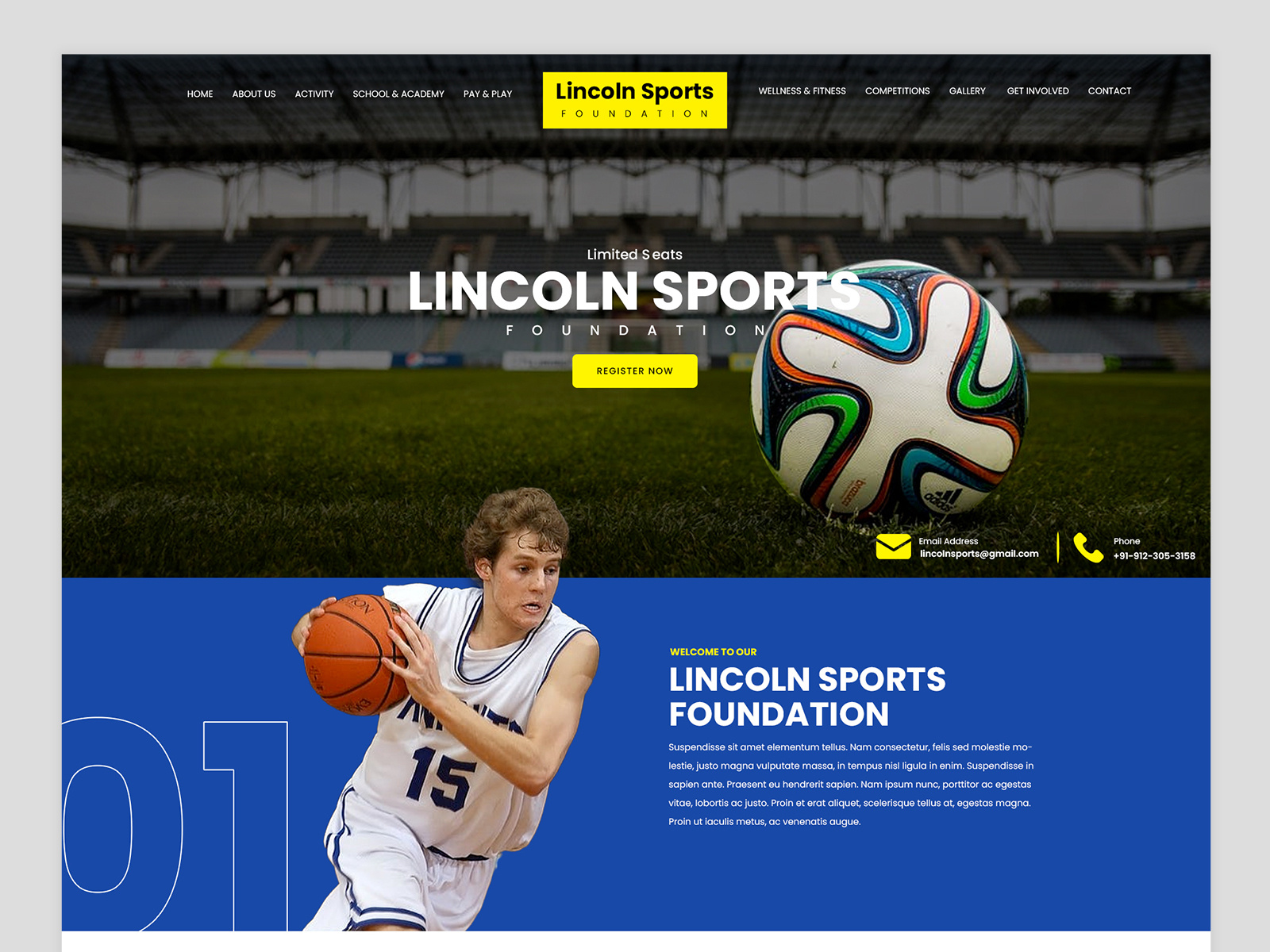 Download Free Lincoln Sports Foundation Design – Uidriver by uidriver