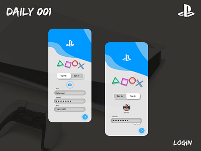 DAILY 001 - Sign Up! 001 app daily design mobile app playstation ps uidaily uidailychallenge