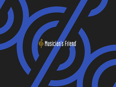 Musician's Friend Logo on Pattern branding design digital design ecommerce graphic design identity identity design logo logo design logomark logotype music music retailer retail