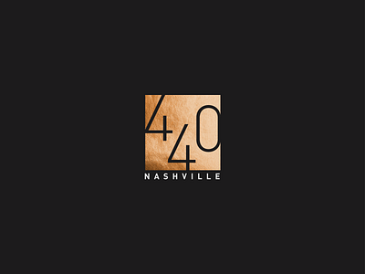 440 Nashville Logo on Black brand branding copper copper foil gold gold foil hotel hotel logo identity logo logo design logo designer luxury luxury logo spa spa logo