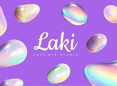 Laki nail art studio design icon illustrator logo minimal typography vector
