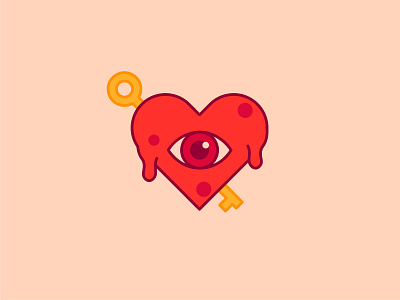 Locked heart design design art designs digital digital illustration draw drawing eye eyeball heart icon illustration illustration art illustrations illustrator key love