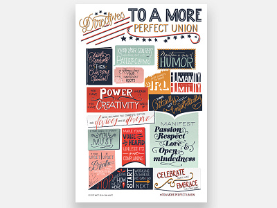 Directives #ToAMorePerfectUnion lettering poster
