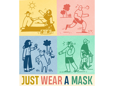 wear a mask 2020 colorful covid 19 covid19 design digital illustration illustration typography wear a mask web