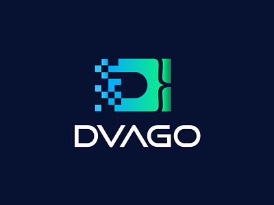DVAGO Logo - Design abstract blue brand coding d letter design digital elegant geometic green it logo marketing modern programming software solutions t tech technology