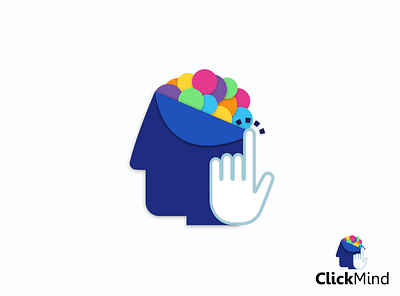 clickmind Logo - Design brain brand branding colors design digital face inspiration logo marketing mind tech technology ui vector