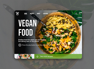 Landing Page - Daily UI 003 003 challenge dailyui dailyui003 dailyuichallenge design food illustration lading lading page ui uidesign ux uxdesign vegan