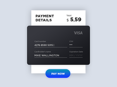 Daily UI: Day 002. Credit Card Checkout 002 checkout creditcard dailyui form pay payment ui
