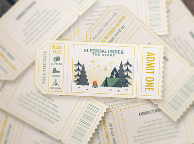 Camping Invite camping design illustration invite design print design typography vector