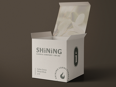 Shining Candle Co. Box branding design logo mock up packaging typography vector