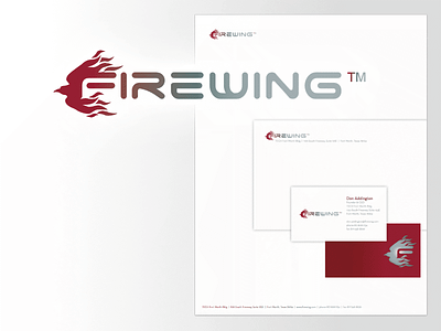 Firewing business card fire letterhead logo stationery wing