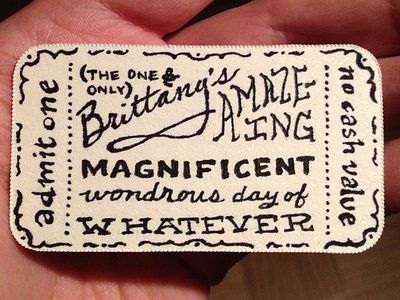 Wondrous Day of Whatever card hand drawn lettering