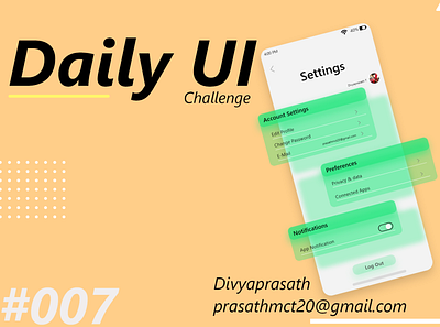 Settings UI Design 007 dailyui dailyuichallenge design enfelix ui