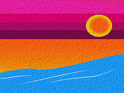 gradation beach chiller design drawing illustration illustrator paint surfing